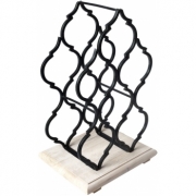 Suport fier forjat negru 5 sticle vin Chateau des Bruges 23x20x39 cm