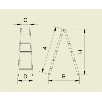 Scara dubla forte 8907, 2x7 trepte, Alverosal #3