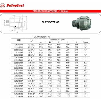 Racord FE 40x1 1/2'', Palaplast #2