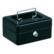 Caseta bani HOMESTAR cash 1, otel, inchidere cu 2 chei, negru