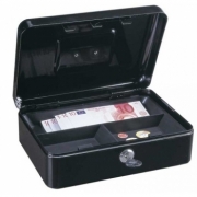 Caseta bani HOMESTAR cash 3, otel, inchidere cu 2 chei, negru